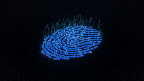 Futuristic Digital Fingerprint Scan Technology Animation