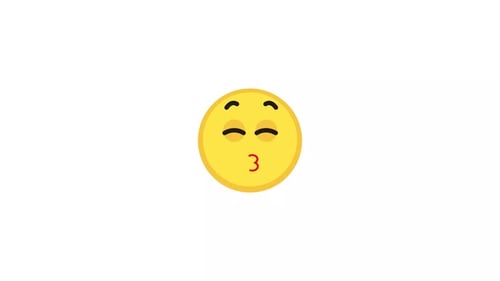 Animated Kissing Face Emoji With Hearts And Smiling Transition