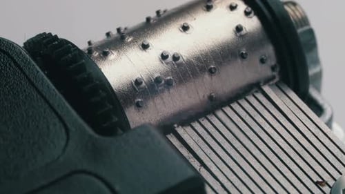 Music Box Cylinder and Metal Teeth Playing Tune