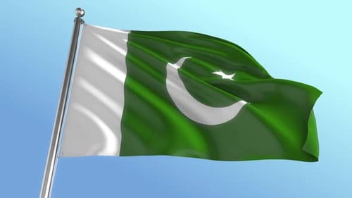 Waving Pakistan National Flag Seamless Loop