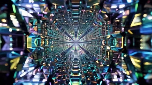 Futuristischer Science-Fiction-Glastunnel in 4K mit nahtloser Schleife und Glühen