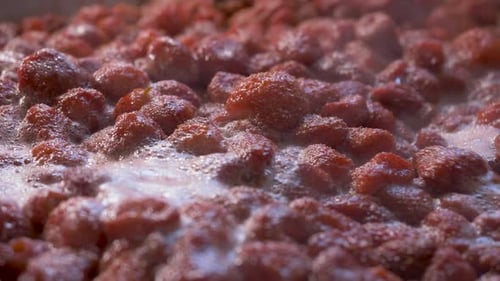 Strawberries Boiling, Making Homemade Strawberry Jam