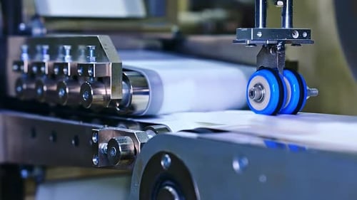 Conveyor line at the modern diaper plant.