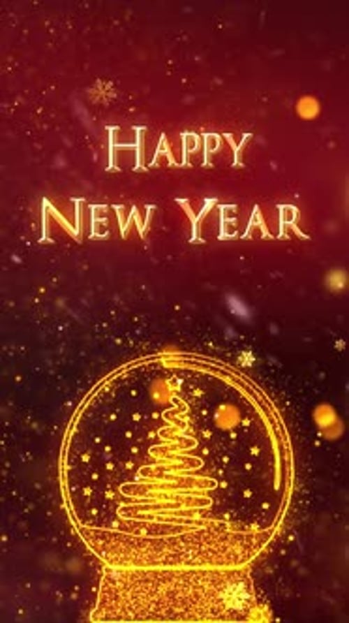 Glowing Snow Globe Christmas and New Year Celebration