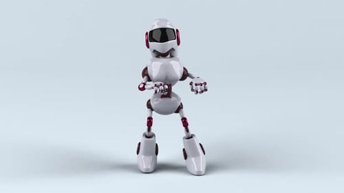 Cute Modern 3D Robot Character Dancing Animated Clip