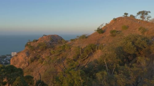View Of Townsville City From Castle Hill In Queensland, Australia - panning shot