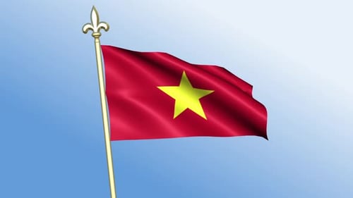 Vietnam Flag Waving Seamless Loop Animation