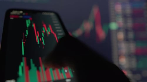 Explore Mobile Stock Trading Analyzing Candlestick Charts and Market Trends for Smart Investment