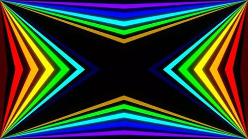 Rainbow Neon Rays Kaleidoscope Background Vj Loop In 4K