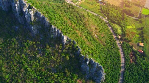 Aerial View of Lush Green Mountain Landscape