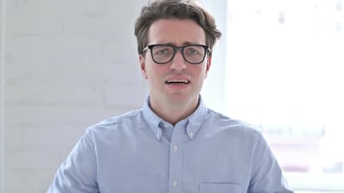 Frustrated Man Screams then Calms Himself