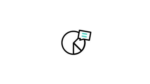 Animated Pie Chart Icon with Speech Bubble