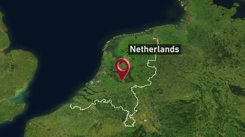 Netherlands Country Zoom from Space
