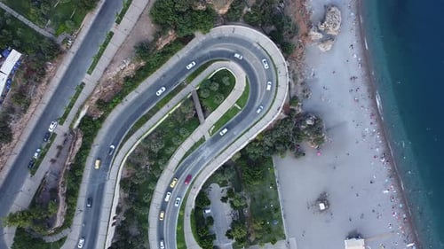 Aerial top-down road