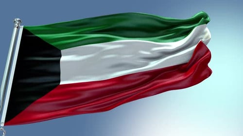 4k render Kuwait Flag video waving in wind Kuwait Flag Wave Loop waving in wind