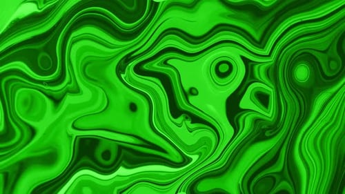Abstract Green Liquid Fluid Ink Background Animation