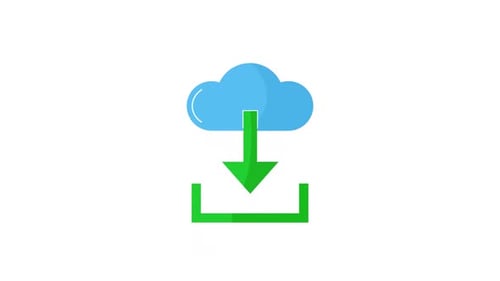 Flat Design Cloud Download Icon Animation