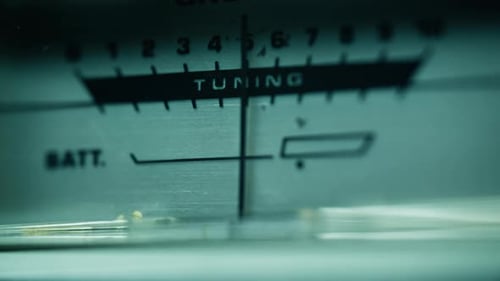 Tuning Meter Needle Moving, Close Up