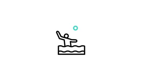 Animated Flat Design Water Polo Player Icon