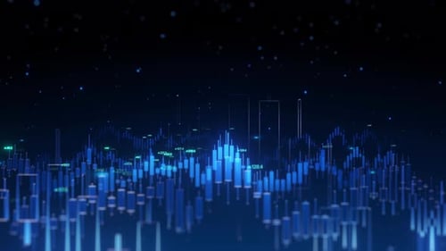 Dynamic Blue Stock Market Candlestick Background