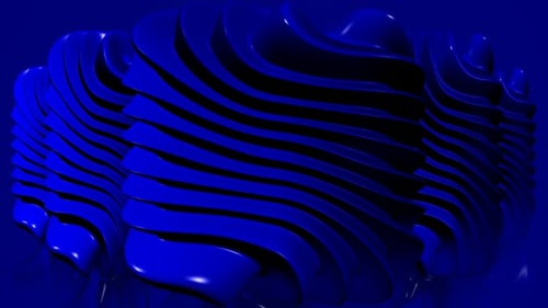 Blue Background with Cubes of Plasma, Unique Design, 3D Render, Reflection, Exclusive