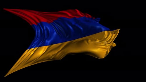 Realistic Waving Armenian Flag Seamless Loop