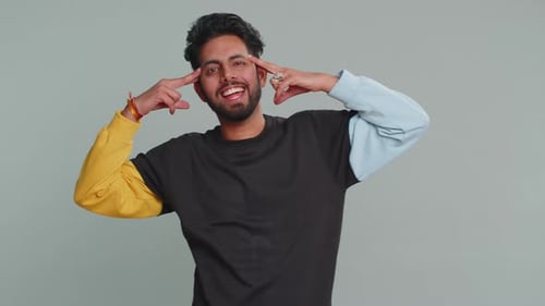 Man Making Silly Faces and Gestures