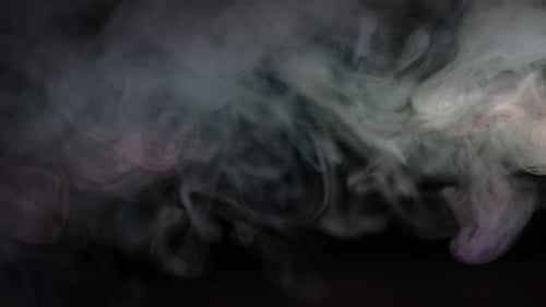 Abstract Smoke Flowing on Black Background