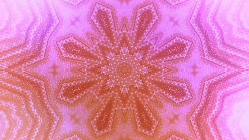 Vibrant pink and orange kaleidoscope pattern