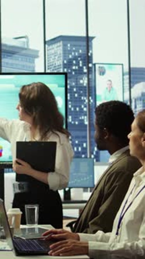 Vertical Video Accounting Manager Reviewing Budget Numbers After All Monthly Costs
