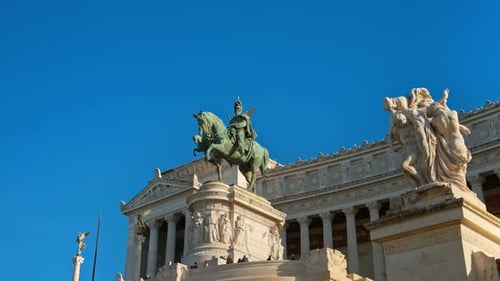Rome, Italy - February 15, 2024: Altar of the Fatherland, Monument to Victor Emmanuel II