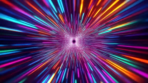 Animation d'un tunnel de vitesse de distorsion Hyperdrive au néon
