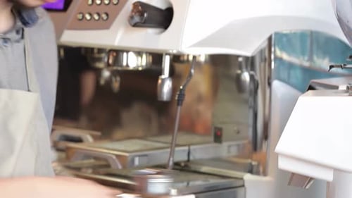 Barista Preparing Espresso at Coffee Shop