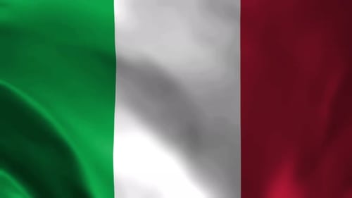 Seamlessly Looping Waving Italy Flag Background