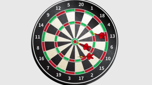 The Hand Throws The Arrow On The Board Dart Game