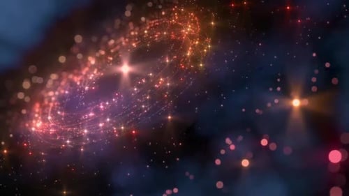 Glowing Futuristic Cosmic Particle Loop Background