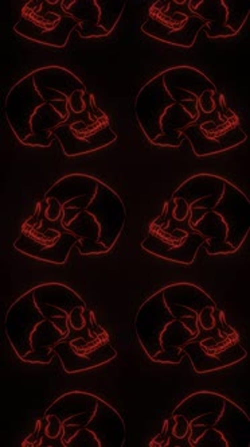 2D Skulls Red Motion Pattern