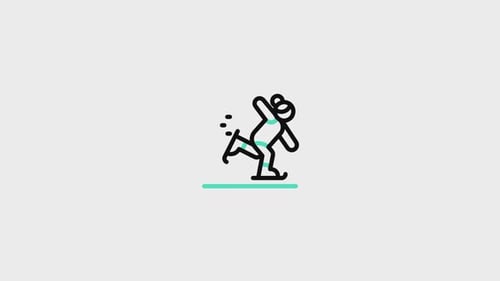Animated Ice Skater Icon in Flat Design Style