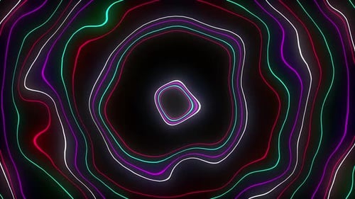 Abstrakter neonleuchtender animierter Hintergrundkreis