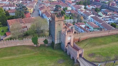 Aerial View Of Medieval Village