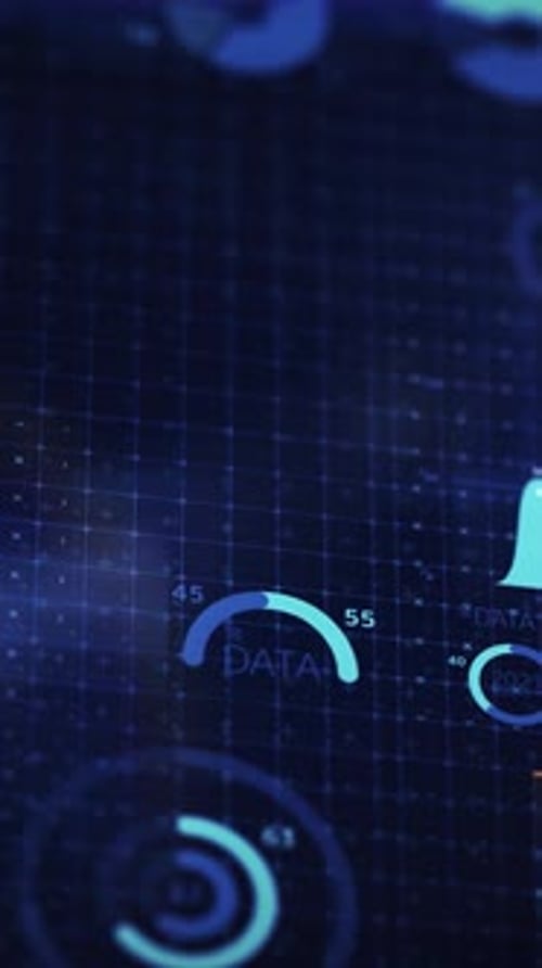 Dynamic Stock Market Data Visualization in Blue Hues
