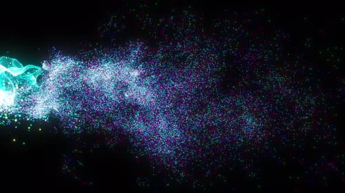 Boucle de fond d'animation abstraite de flammes de particules colorées