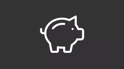 Ícone animado do Piggy Bank White Line Ui