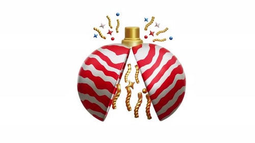 3d Animation New Year Celebration Festive Confetti Party