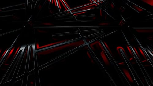 Futuristic Red Geometric Metallic Looping Background