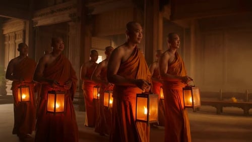 Monks With Lanterns