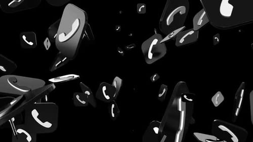 Whatsapp Black 3d Icon Loop