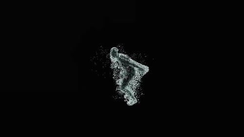 Abstract Fluid Human Form Particle Animation
