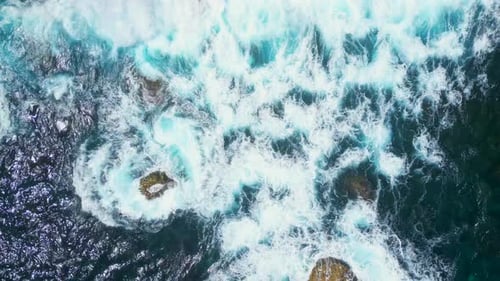 Splashing waves.