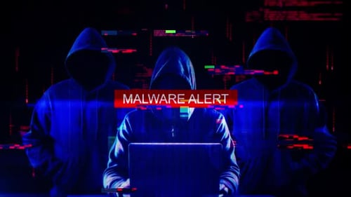 Texte d'alerte de logiciel malveillant sur fond d'écran